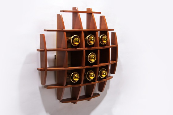 Image 1 of Iconic Wooden Wall Lamp by Angelo Brotto, 1960s Design