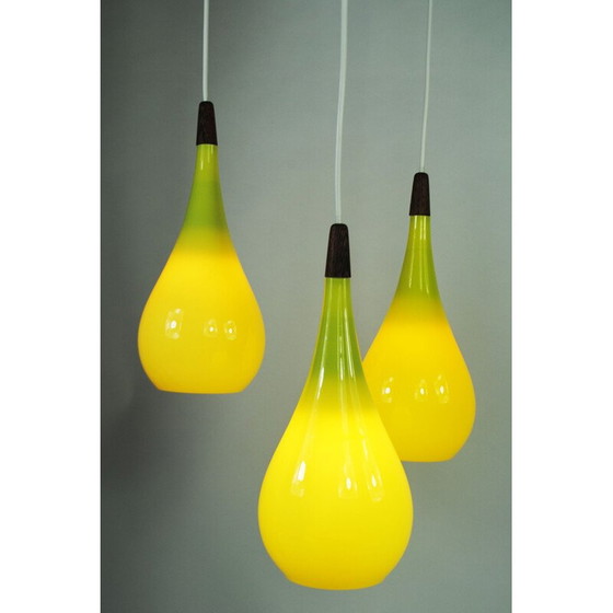 Image 1 of Vintage Holmegaard yellow chandelier, 1960s