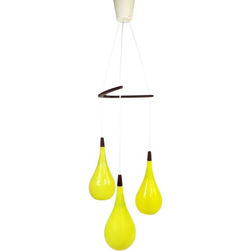 Vintage Holmegaard yellow chandelier, 1960s
