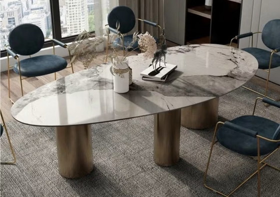 Image 1 of Dining table ceramic marble top