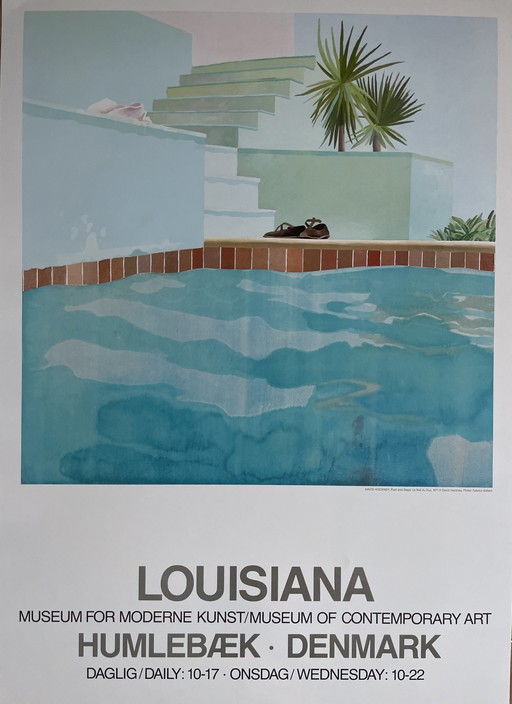 David Hockney, Piscine et escalier, Le Nid du Du, 1971, Museum for Moderne Kunst, copyright David Hockney