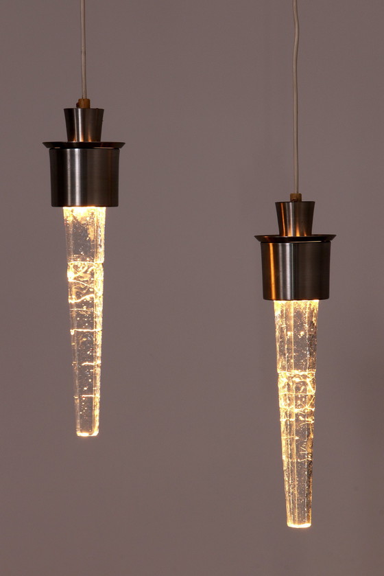 Image 1 of Orrefors "Istapper "Pendant lamps Sweden