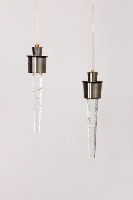 Orrefors "Istapper "Pendant lamps Sweden