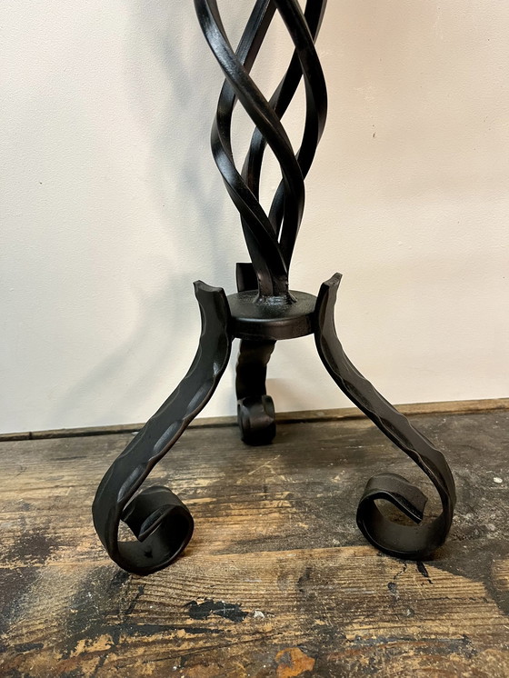 Image 1 of Vintage Wrought Iron Candlestick In Brutalist Style