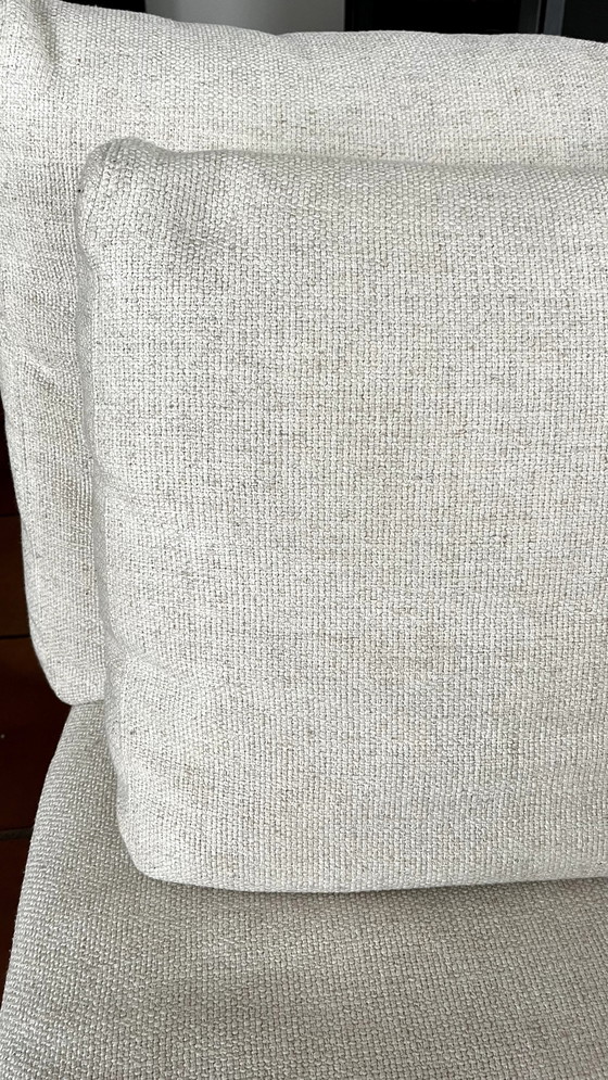 Image 1 of Sillón de tela beige estilo ibicenco, alta calidad