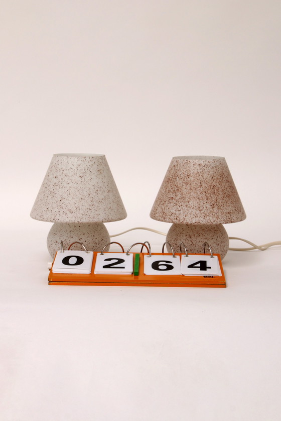 Image 1 of Vintage Glass Mushroom or Mushroom lights 1960 Germany.