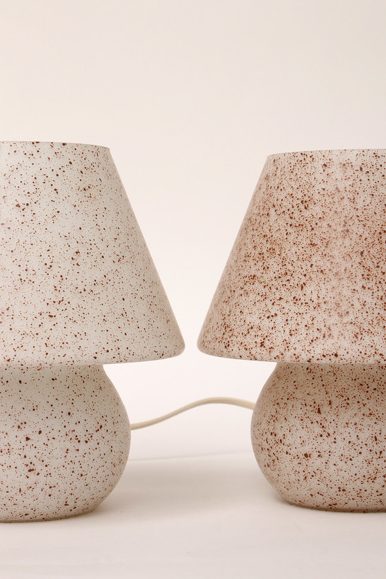 Image 1 of Vintage Glass Mushroom or Mushroom lights 1960 Germany.