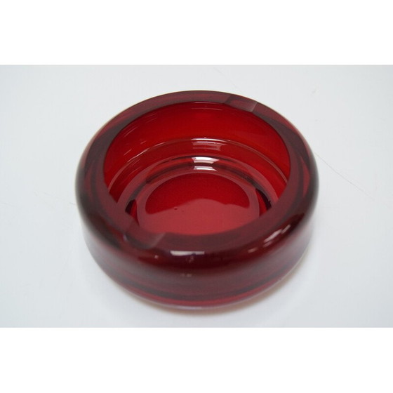 Image 1 of Vintage glass ashtray by Glasswork Novy Bor, Czechoslovakia 1960