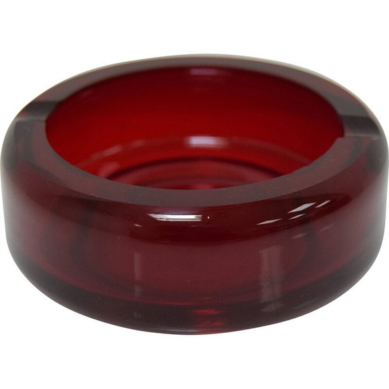 Image 1 of Vintage glass ashtray by Glasswork Novy Bor, Czechoslovakia 1960
