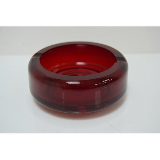 Image 1 of Vintage glass ashtray by Glasswork Novy Bor, Czechoslovakia 1960