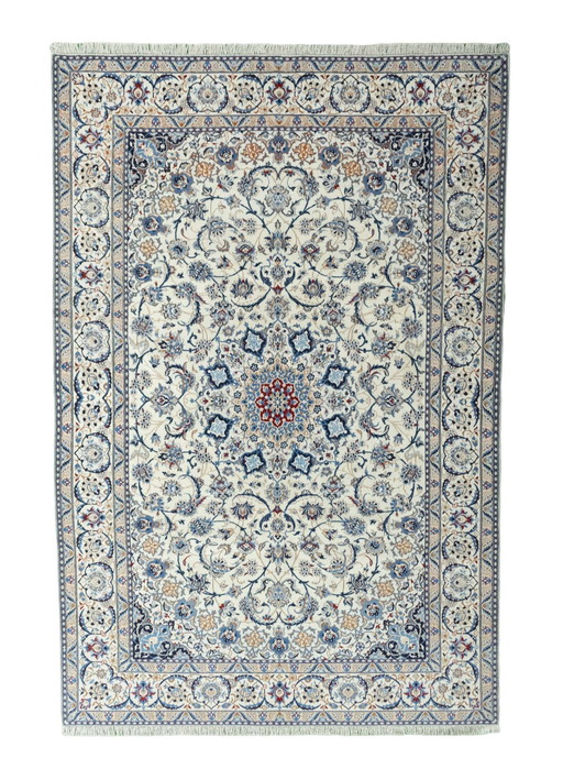 Hand-knotted Persian Carpet Nain With Silk - 315 X 210 Cm