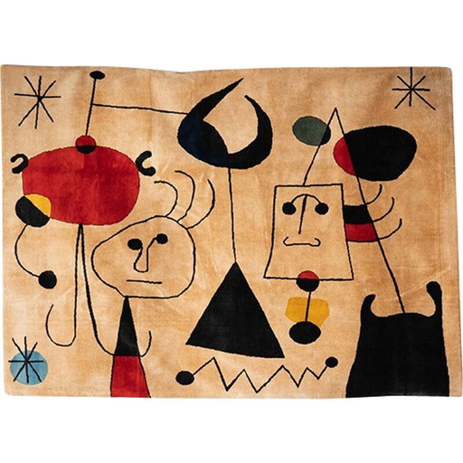 Vintage wool rug by Joan Miro