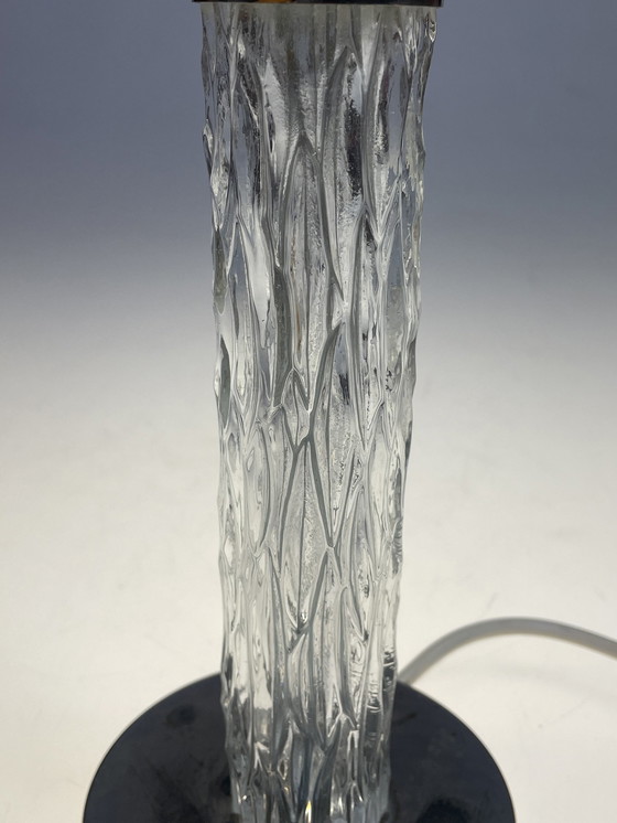 Image 1 of Kaiser Leuchten Table Lamp, Ice Glass Base, 1970'S