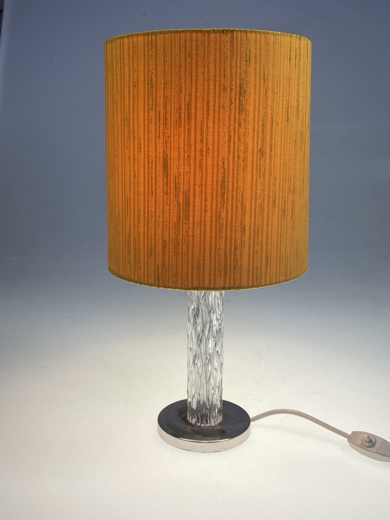 Image 1 of Kaiser Leuchten Table Lamp, Ice Glass Base, 1970'S