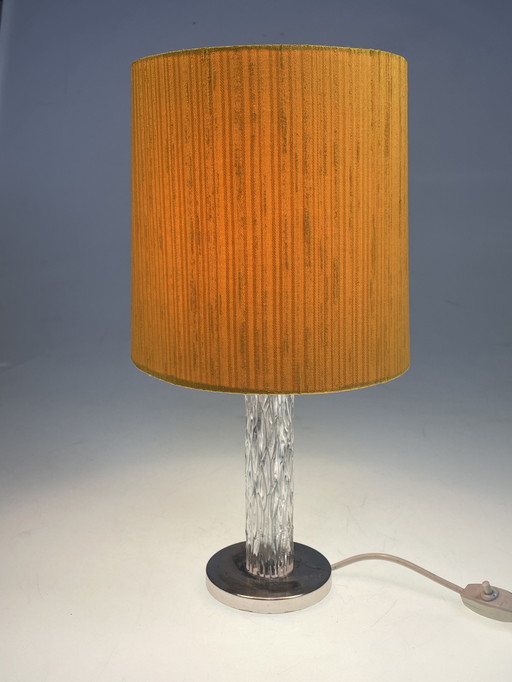 Kaiser Leuchten Table Lamp, Ice Glass Base, 1970'S