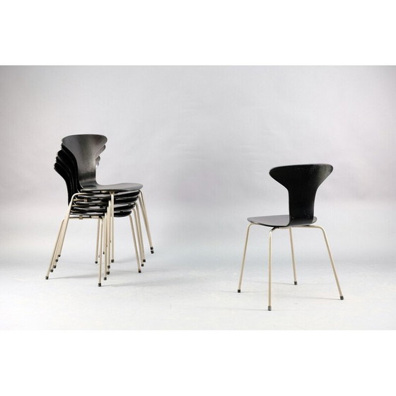 Image 1 of Set of 6 vintage wooden dining chairs by Arne Jacobsen for Fritz Hansen, 1959