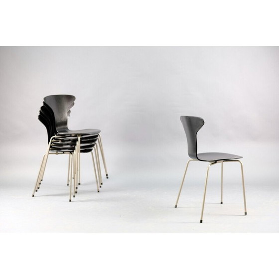 Image 1 of Set of 6 vintage wooden dining chairs by Arne Jacobsen for Fritz Hansen, 1959