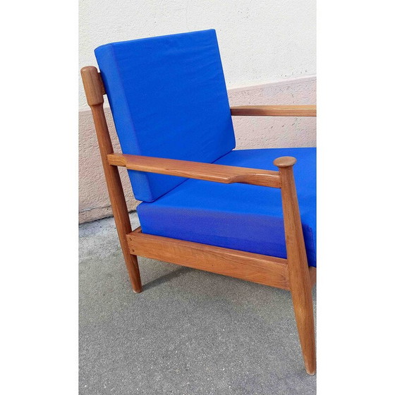 Image 1 of Pair of Scandinavian vintage armchairs in solid teak, 1950-1960