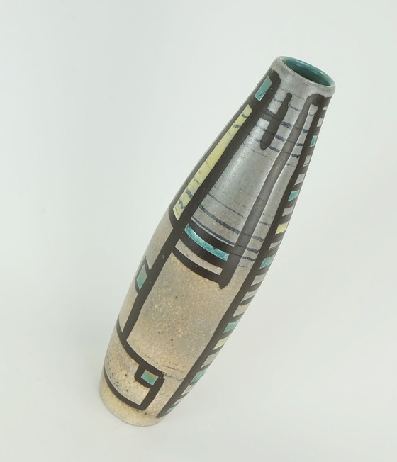 Image 1 of Elegant Mid Century Modern Marei Ceramic Vase Late 1950S Model 123 32