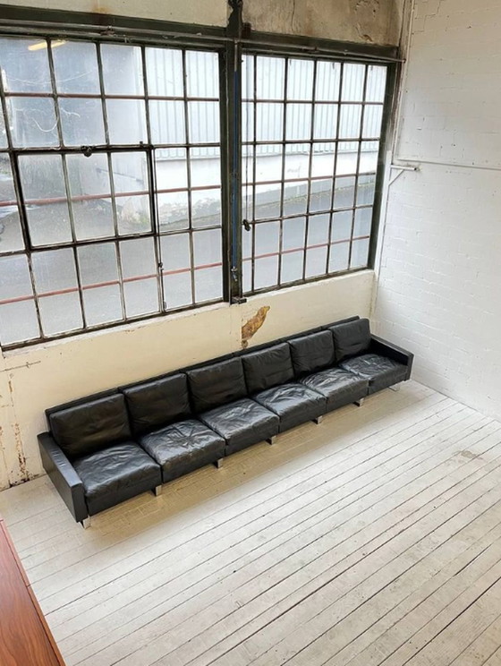 Image 1 of F.W. Möller large 6-seater leather sofa