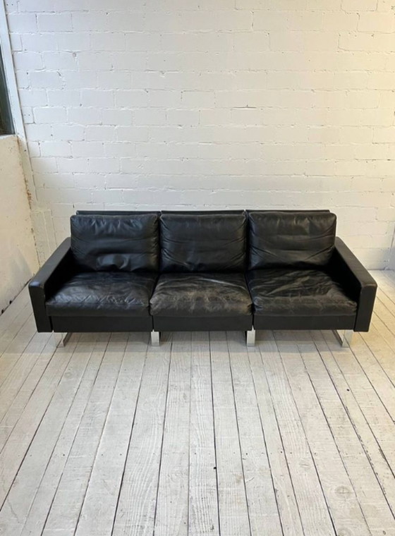 Image 1 of F.W. Möller large 6-seater leather sofa