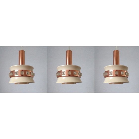 Image 1 of Set of 3 vintage pendant lamps, Sweden 1960
