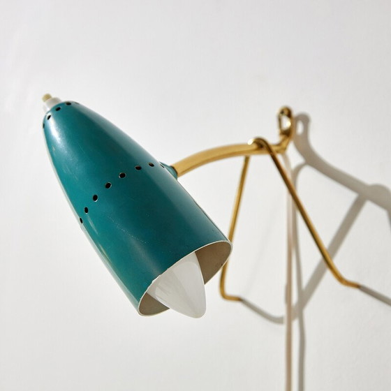 Image 1 of Vintage brass and metal lamp by Rupert Nikoll, Austria 1950