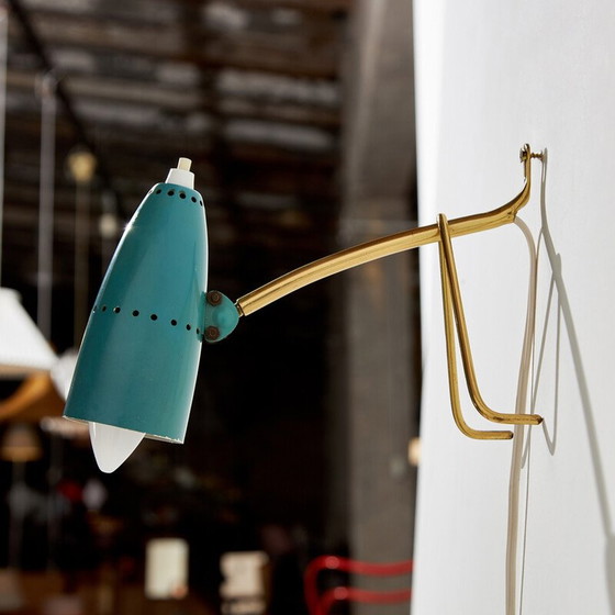 Image 1 of Vintage brass and metal lamp by Rupert Nikoll, Austria 1950