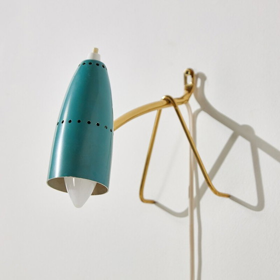 Image 1 of Vintage brass and metal lamp by Rupert Nikoll, Austria 1950