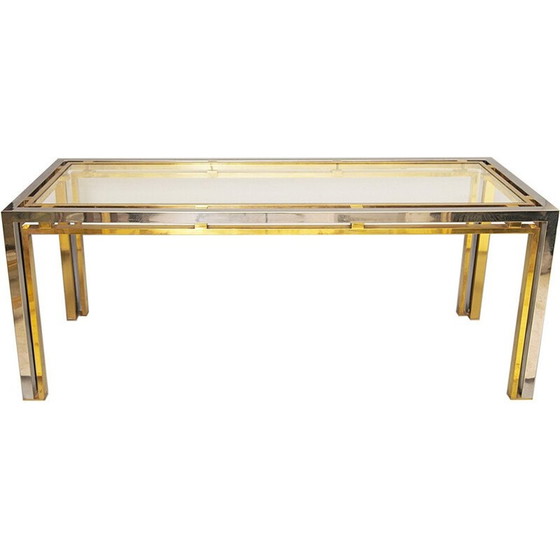 Image 1 of Chrome & Brass Console Table par Romeo Rega - 1970s