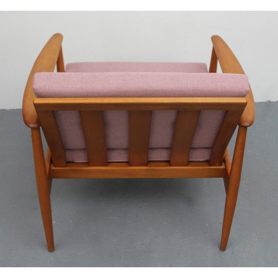 Image 1 of Poltrona vintage scandinava rosa in faggio - anni '60