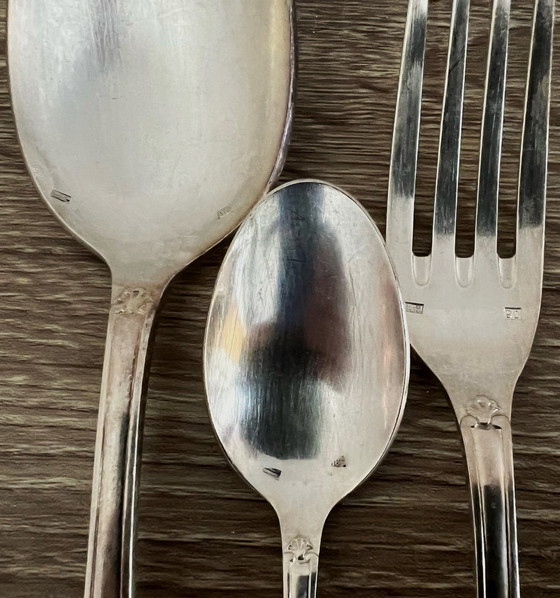Image 1 of 3 set di posate in metallo argentato con marchio Cailar Bayard