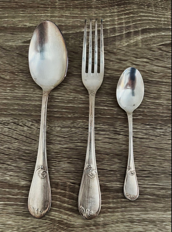 Image 1 of 3 set di posate in metallo argentato con marchio Cailar Bayard
