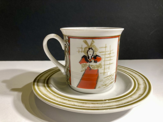 Image 1 of 5x Art Deco Style Cups And Saucers