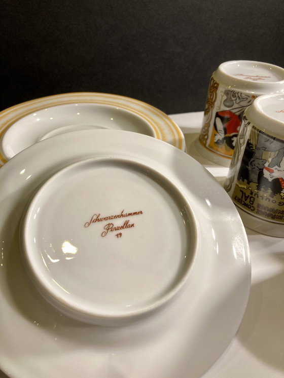 Image 1 of 5x Art Deco Style Cups And Saucers