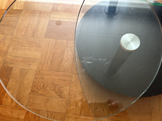 Image 1 of Vintage Coffee Table With 3 Glass Swivel Tops