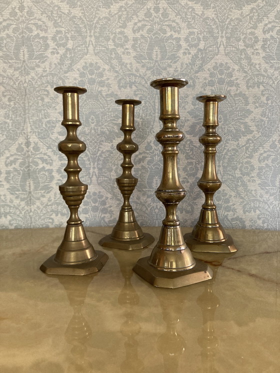Image 1 of Set Of 4 Candlesticks, 2 Different Types