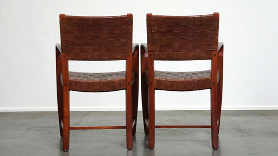 Image 1 of 2 x Schuitema designer shaker chair with braided leather seat and backrest