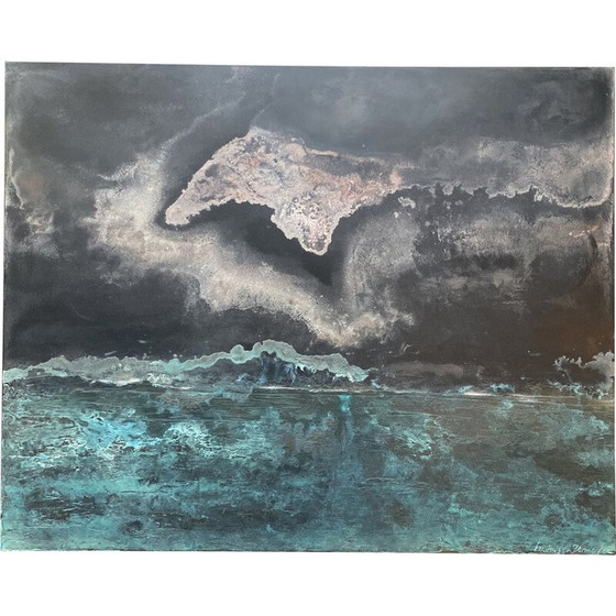 Image 1 of Vintage painting "Affleurement" by Frédérique Domergue