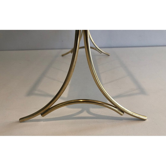 Image 1 of Vintage magazine rack in blackened wood and brass, 1950