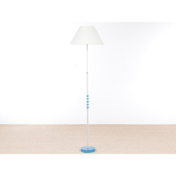Image 1 of Scandinavian Floor lamp with aluminium and glass by Carl Fagerlund for Orrefors - 1960s