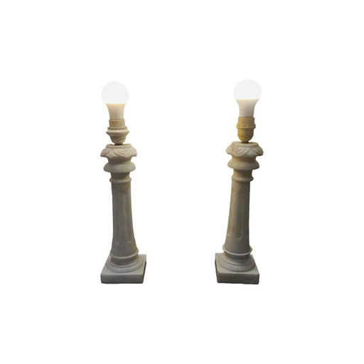 Vintage Spanish Alabaster Table Lamps, Late 1960s