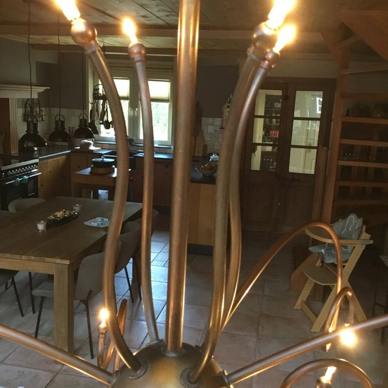 Image 1 of Handcrafted Brass Dining Table Pendant Lamp.