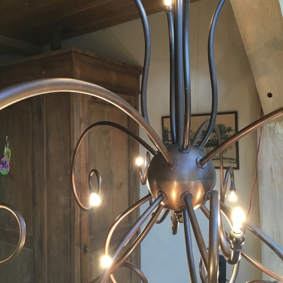 Image 1 of Handcrafted Brass Dining Table Pendant Lamp.