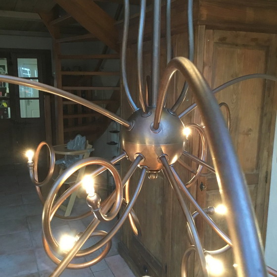 Image 1 of Handcrafted Brass Dining Table Pendant Lamp.