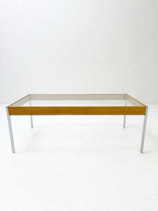 Table basse avec plateau en verre de Girsberger, années 1960