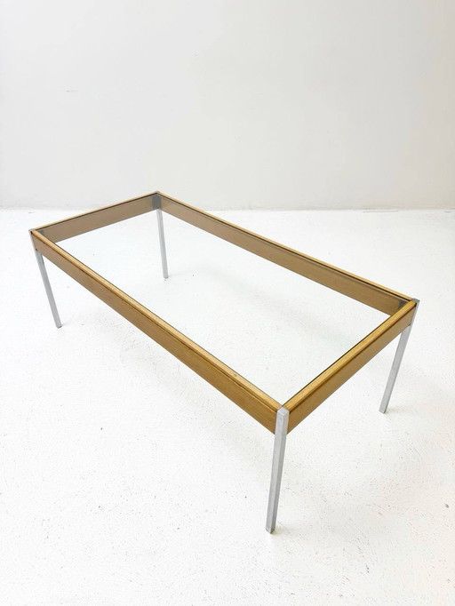 Table basse avec plateau en verre de Girsberger, années 1960