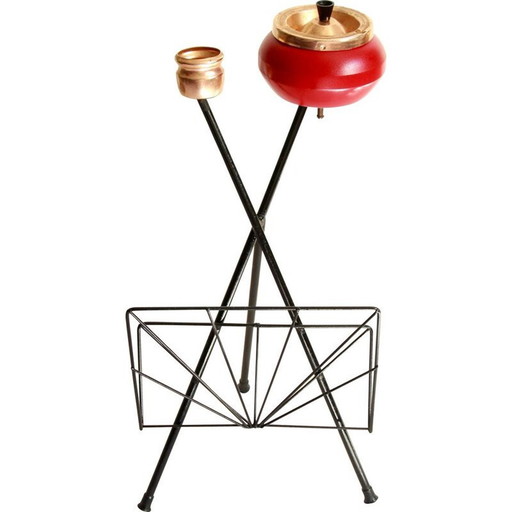 Revistero vintage Mirtillo con cenicero brillante, Italia, años 50