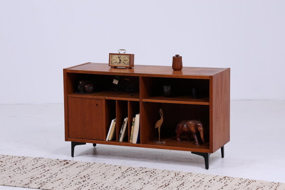 Image 1 of Teak media / phono sideboard 60s | Mid - Century shelf | vintage chest of drawers retro wood