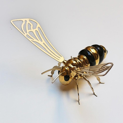 Gold & Black Bee Ceramic Sculpture